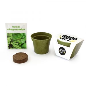 kit de plantation biodégradable personnalisable avec logo