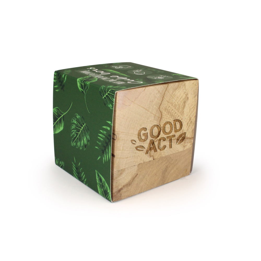 Ecocube en bois à faire pousser personnalisable avec votre logo