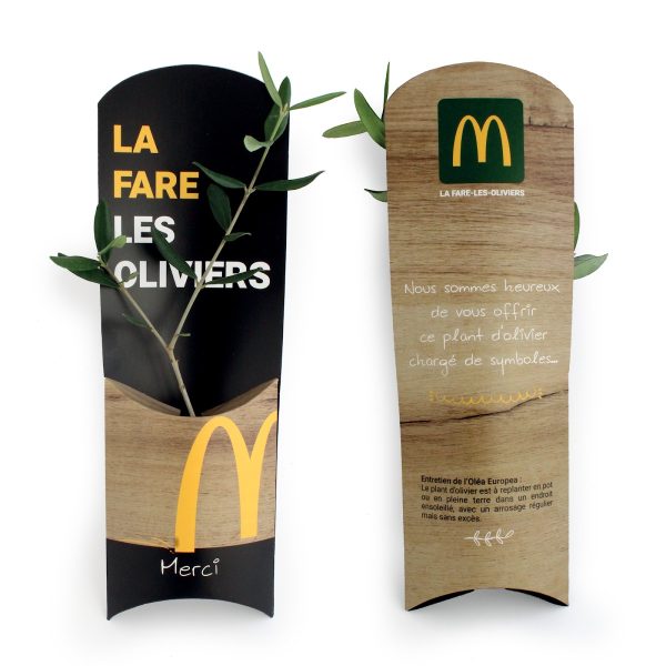 Arbre publicitaire avec étui personnalisé
