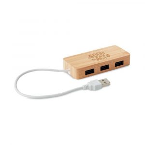 Hub USB 3 ports bambou personnalisable