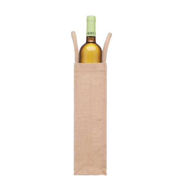 sac pour bouteille de vin publicitaire en jute personnalisable