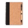 Carnet publicitaire-spirale-en-liège-avec-stylo