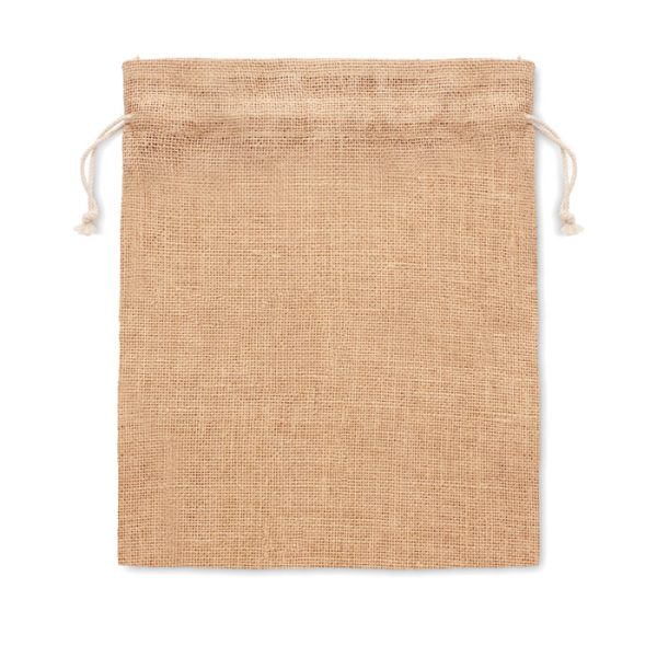 Petit pochon en toile de jute personnalisable