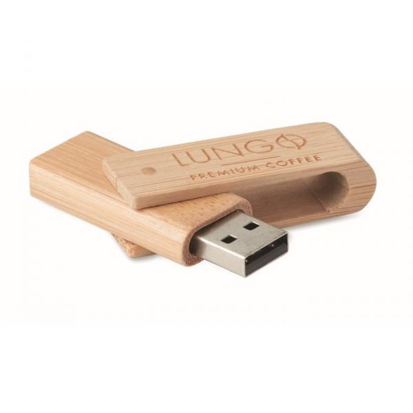 Exemple de Clé USB publicitaire personnalisée en bambou