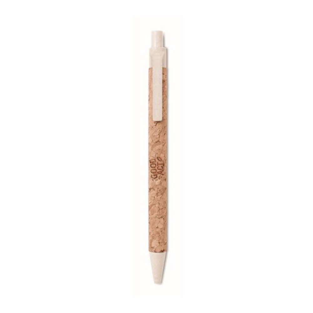 Stylo bille publicitaire en liège personnalisable