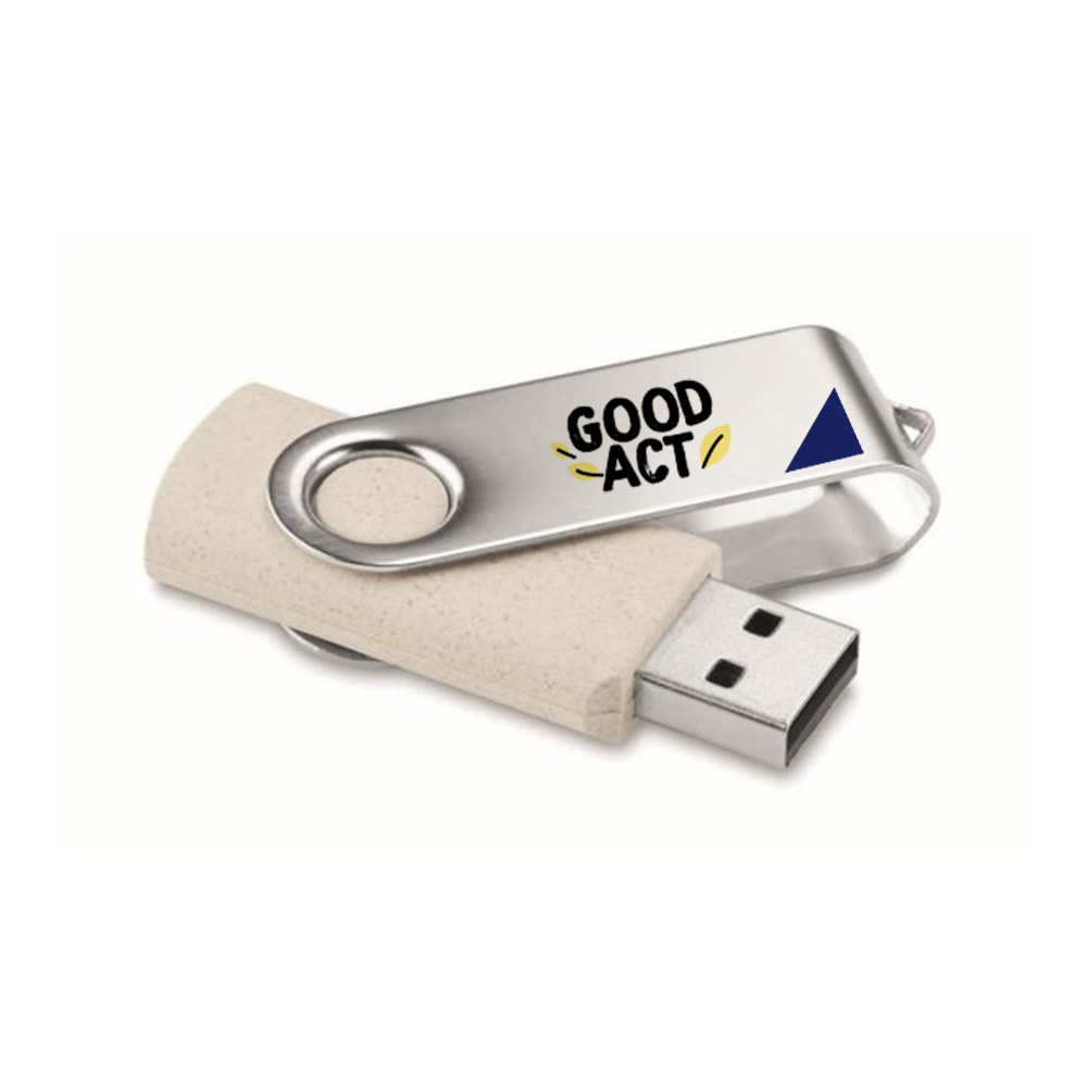 Clé USB publicitaire personnalisée en paille de blé