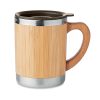 Mug en acier inoxydable et bambou avec ouverture rotative - 300 ml personnalisable