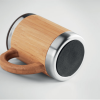 Mug en acier inoxydable et bambou avec ouverture rotative - 300 ml personnalisable