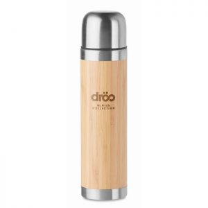 Gourde publicitaire isotherme personnalisable en bambou - 400 ml