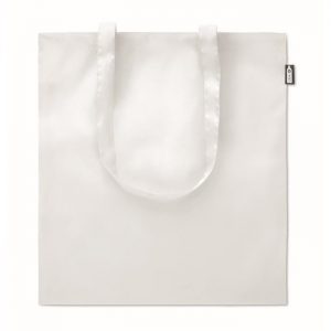 Sac publicitaire shopping en plastique recyclé avec anses longues personnalisable
