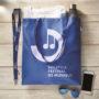 Sac publicitaire shopping en plastique recyclé avec anses longues personnalisable