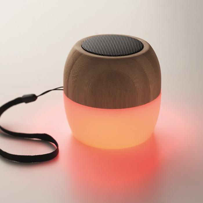 Enceinte bluetooth lumineuse personnalisée en bambou - LIGHTSONG