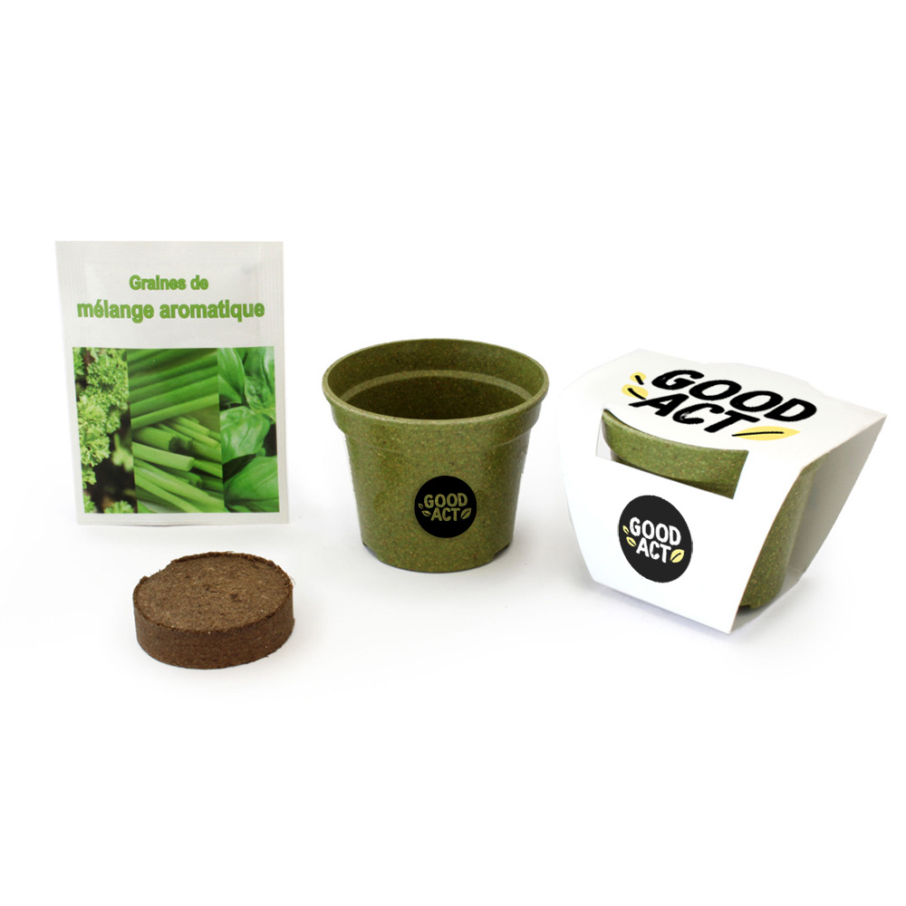 kit de plantation biodégradable personnalisable avec logo