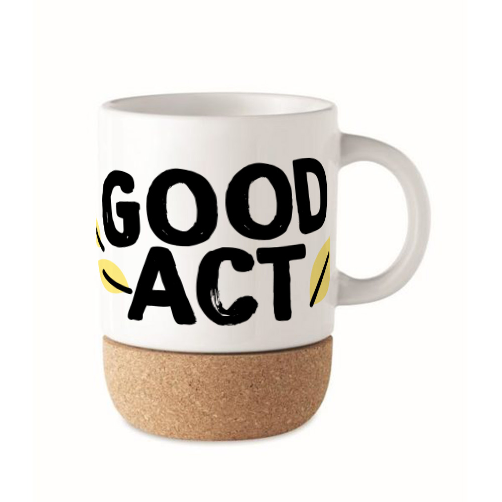 Tasse en céramique personnalisée par sublimation avec base en liège