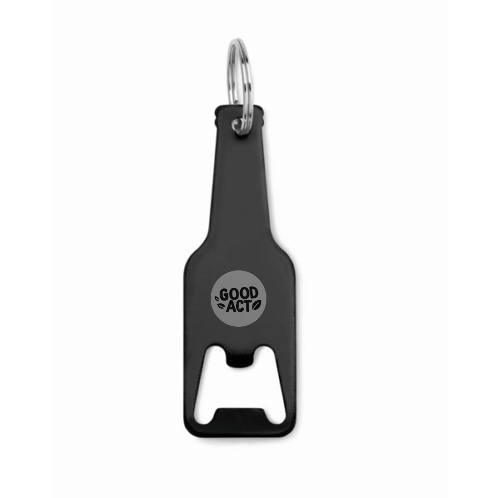 Porte-clés décapsuleur publicitaire en aluminium personnalisable