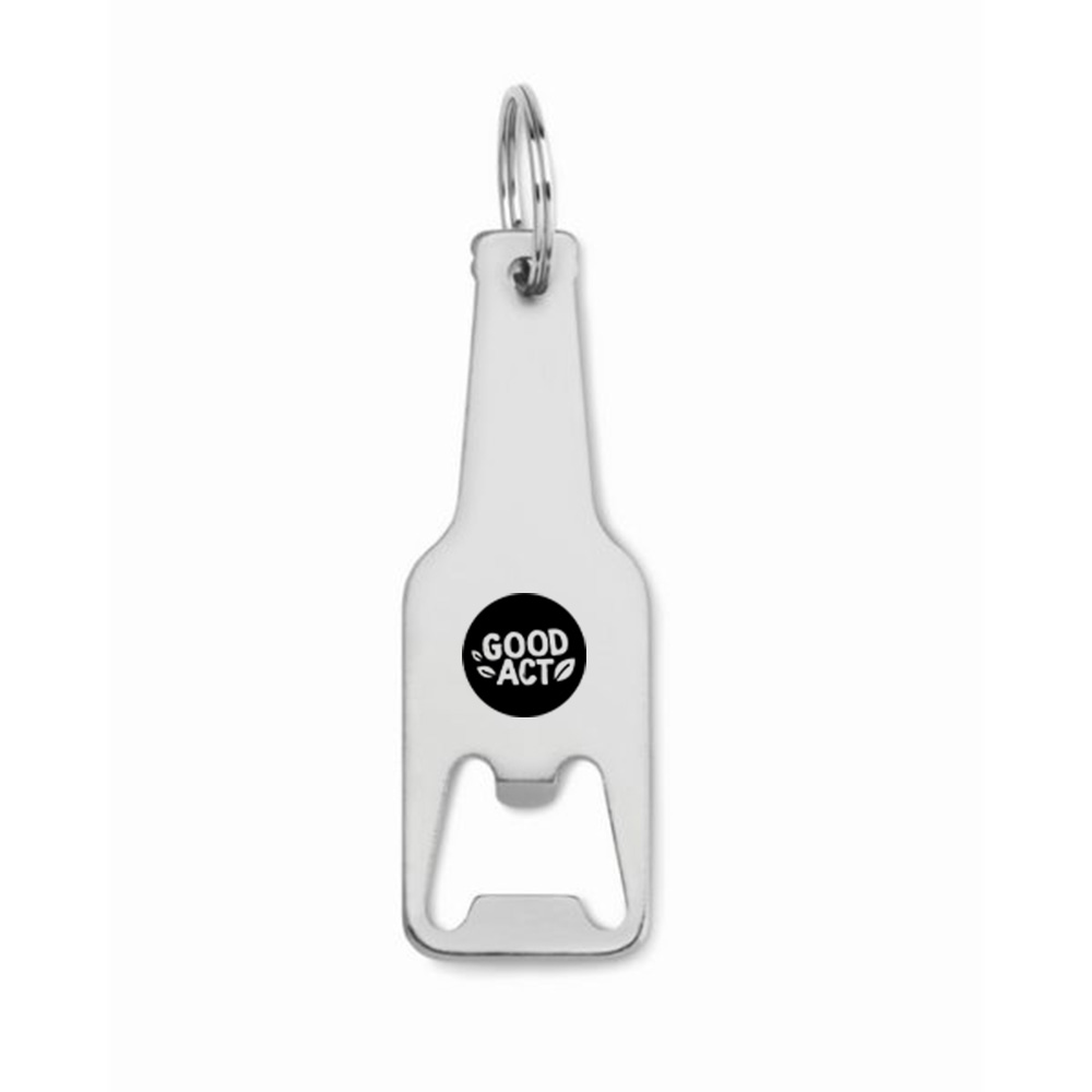 Porte-clés décapsuleur publicitaire en aluminium personnalisable