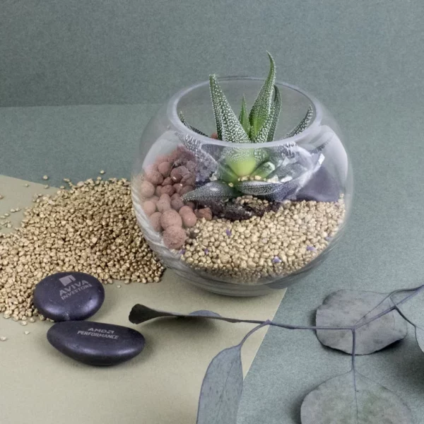 Mini terrarium à personnaliser avec un logo - Cadeau d'entreprise original et nature