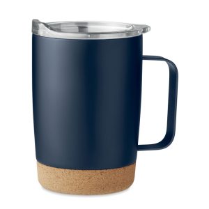 Mug publicitaire en acier inoxydable avec base en liège - 300 ml | Personnalisable