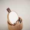 Petite boîte à bijoux publicitaire en bambou avec miroir amovible