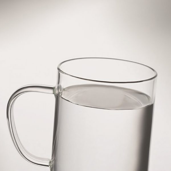 Tasse publicitaire en verre avec base en liège - 400 ml | Personnalisable
