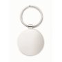 Porte-clés rond en zinc avec surface en bambou personnalisable
