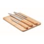 Set de planche à découper en bambou avec 3 couteaux | Personnalisable