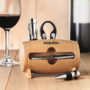 Mini tonneau en bois avec 4 accessoires à vin | Personnalisable
