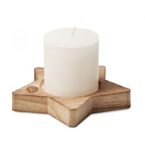 Bougeoir en bois en forme d'étoile
