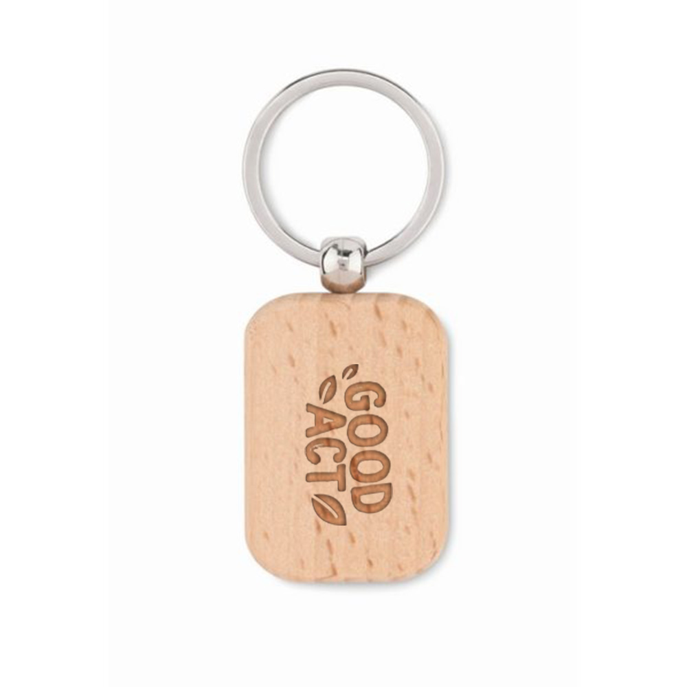 Porte-clés rectangulaire en bois personnalisable