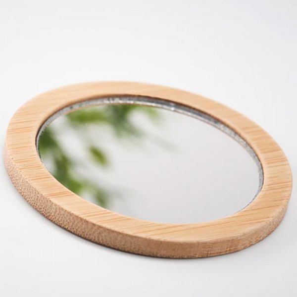 Miroir rond en bambou à personnaliser