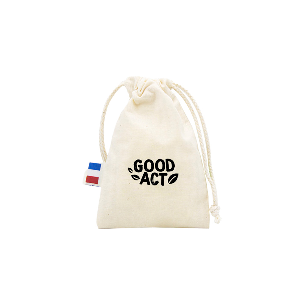 Pochon publicitaire Made in France en coton certifié - 10 x 15 cm