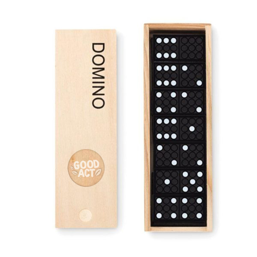 Jeu de domino avec boîte en bois personnalisée