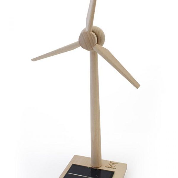Kit Maquette éolienne Solaire Sol Expert 40105 - 14 Pièces En Bois De Bouleau, Montage Simple - Hauteur 26 Cm