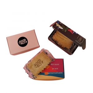 Biscuit sablé dans une boite personnalisable avec un logo - Goodies comestible original