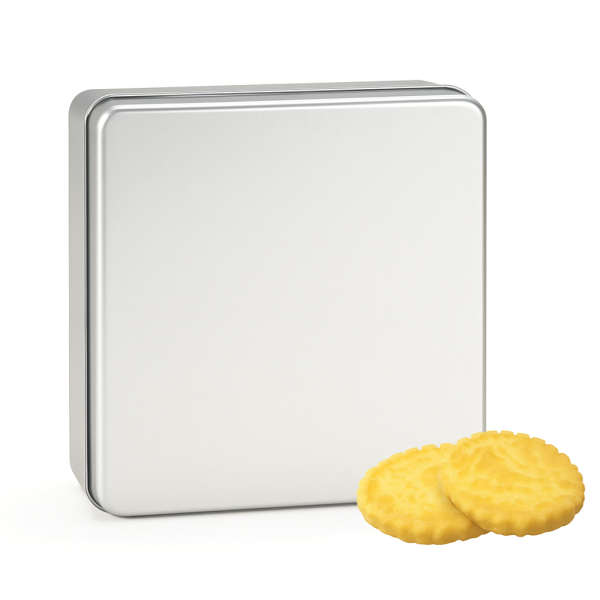 Boîte métal personnalisée avec biscuit - Goodies alimentaire pour entreprise