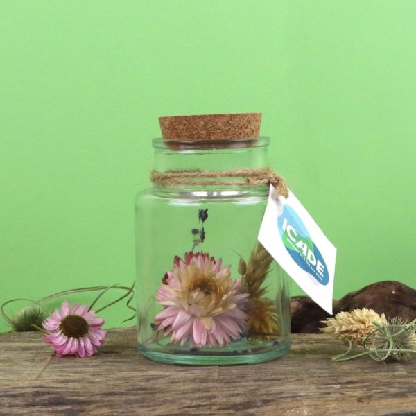 Fleurs séchées en flacon personnalisable - Cadeau entreprise