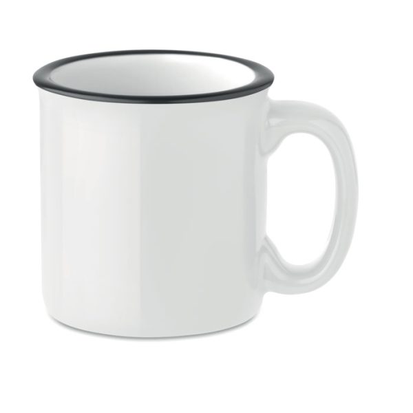 Tasse vintage publicitaire à personnaliser avec marquage par transfert céramique