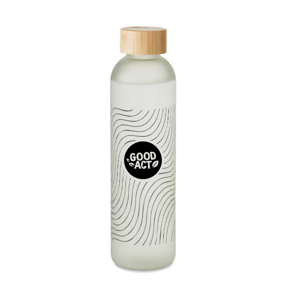 Bouteille en verre avec couvercle en bambou 650ml