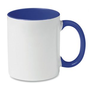 Mug publicitaire bleu avec personnalisation par sublimation