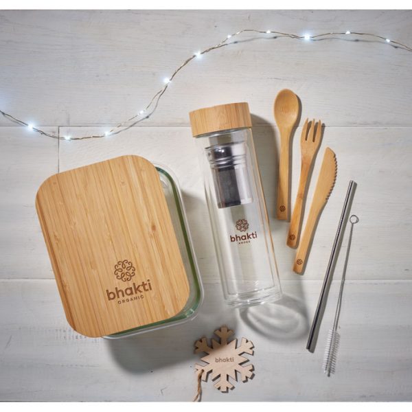 Lunchbox en verre à personnaliser avec couvercle en bambou