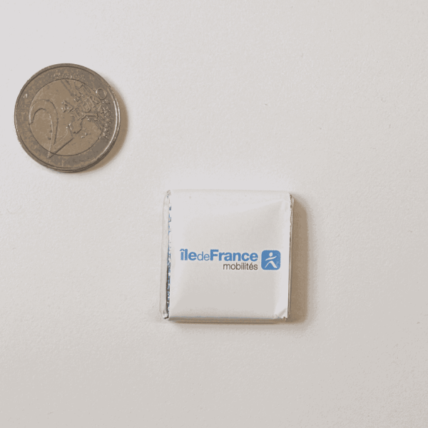Carré de chocolat avec emballage personnalisé - 5gr