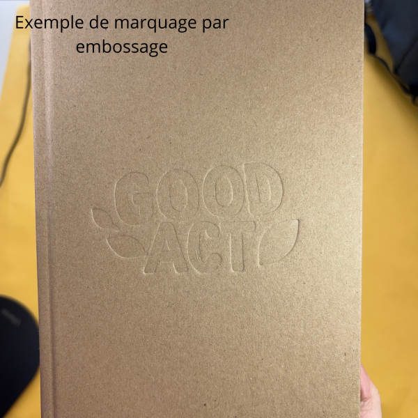 Carnet personnalisé avec marquage par embossage