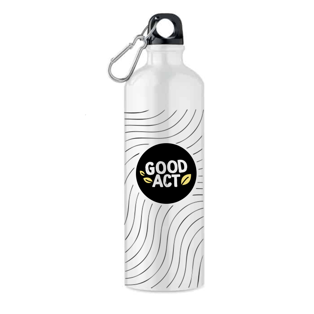 Gourde aluminium personnalisable avec mousqueton 750ml