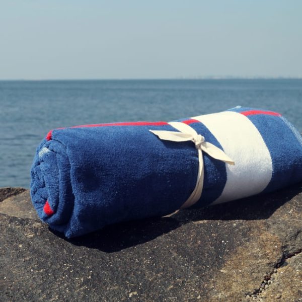 Serviette de plage en coton recyclé - 100 x 160 cm - Made in UE