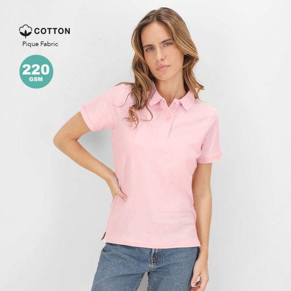 Polo femme personnalisé à manches courtes en coton – 220g/m3