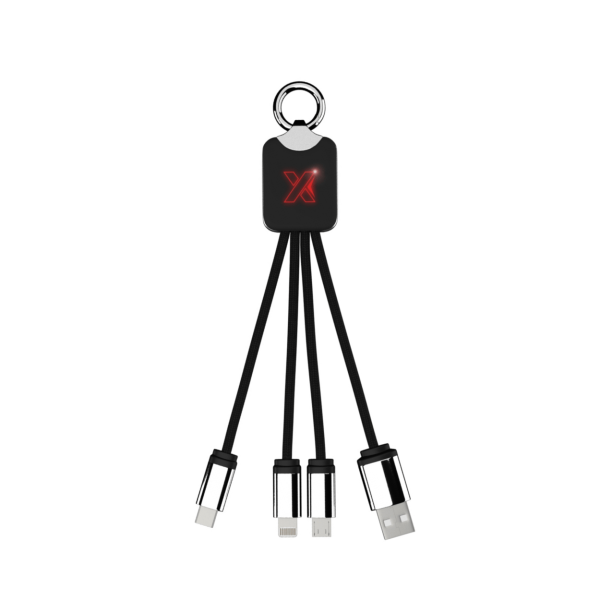 Câble de charge multiples personnalisable en bouteille recyclée