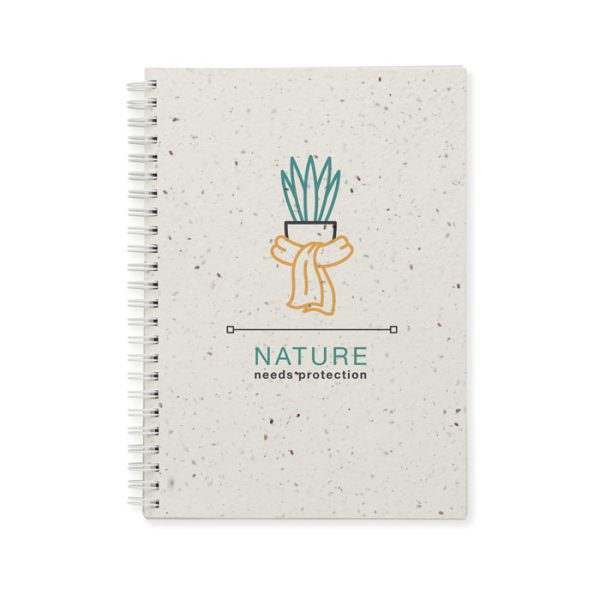 Carnet A5 à spirale publicitaire à planter - 200 pages