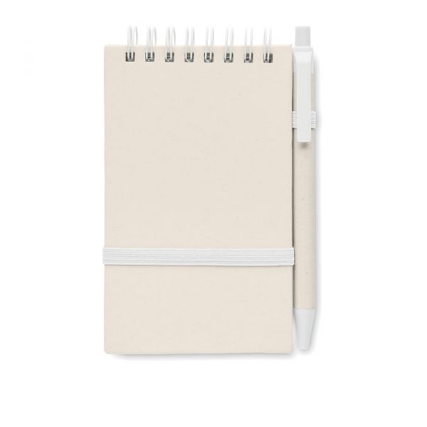 Bloc notes personnalisable A6 en brique de lait recyclée - 70 feuilles