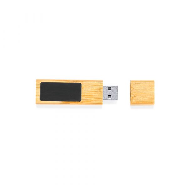 Clé USB en bambou avec logo lumieux personnalisable
