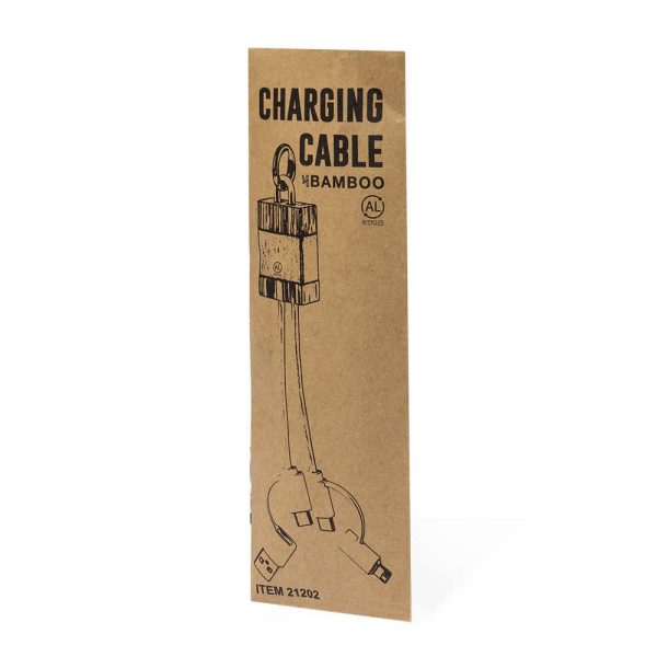 Câble chargeur 3 embouts en bambou personnalisable
